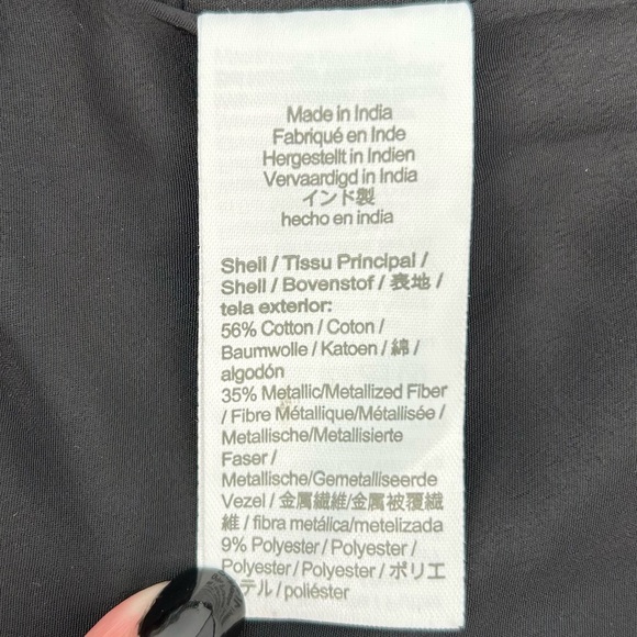 NWT J. Crew Factory Metallic Gingham Pull-On Mini Skirt Silver and Black Lurex - Picture 8 of 9